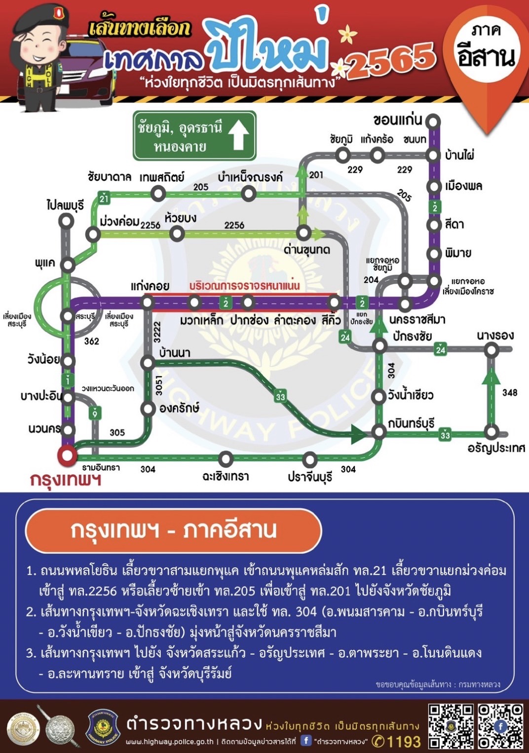 เช็กเส้นทางเลี่ยงรถติด ช่วงปีใหม่ ตร.ทางหลวงเปิด 3 ช่องทางพิเศษเร่งระบายรถ เช็กเส้นทางเลี่ยงรถติด ช่วงปีใหม่ ตร.ทางหลวงเปิด 3 ช่องทางพิเศษเร่งระบายรถ