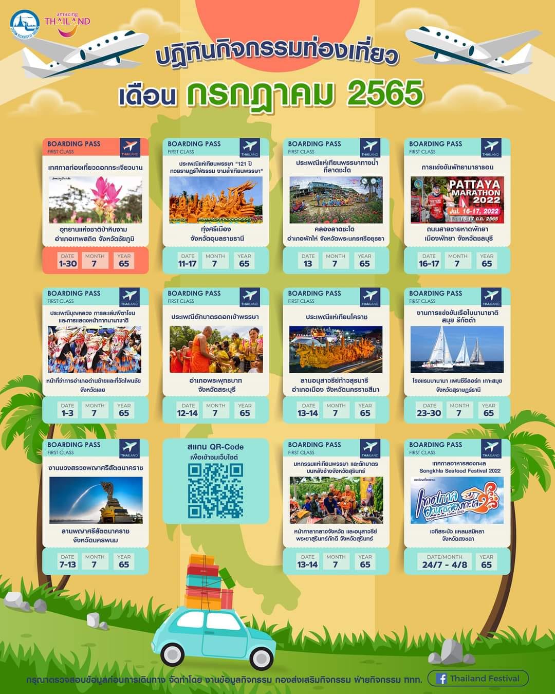 วันหยุดเดือนกรกฎาคม 2565 แจกปฏิทินท่องเที่ยวทั่วไทยช่วงหยุดยาว