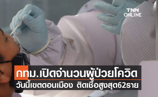 กทม. เปิดจำนวนผู้ป่วยโควิดรายเขตทั้ง 50 เขต วันนี้ "ดอนเมือง" สูงสุด 62 ราย