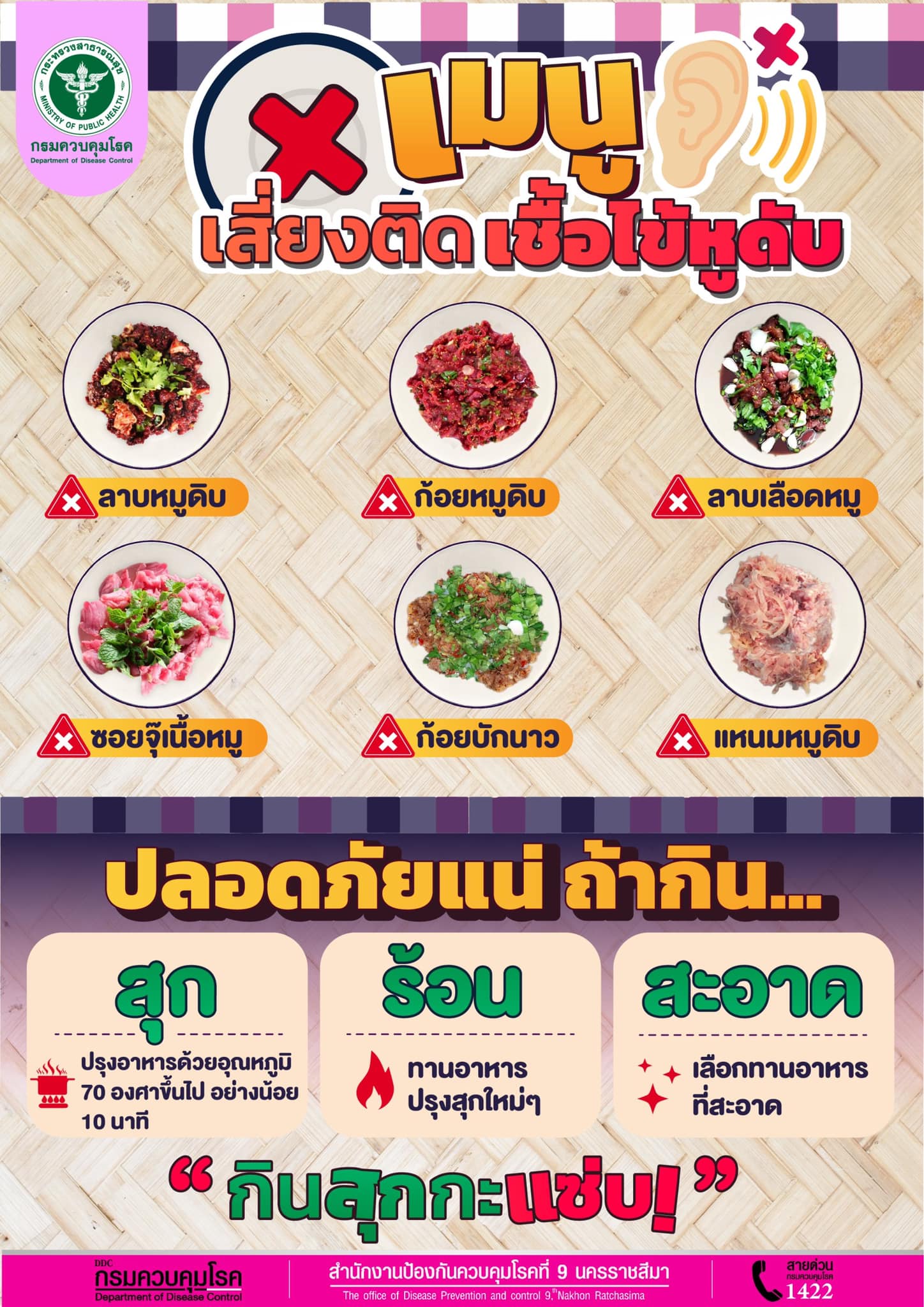 “ไข้หูดับ” ระบาด! พบผู้ป่วยแล้ว 314 เสียชีวิต 13 ราย ย้ำอย่าบริโภคเนื้อหมูดิบ