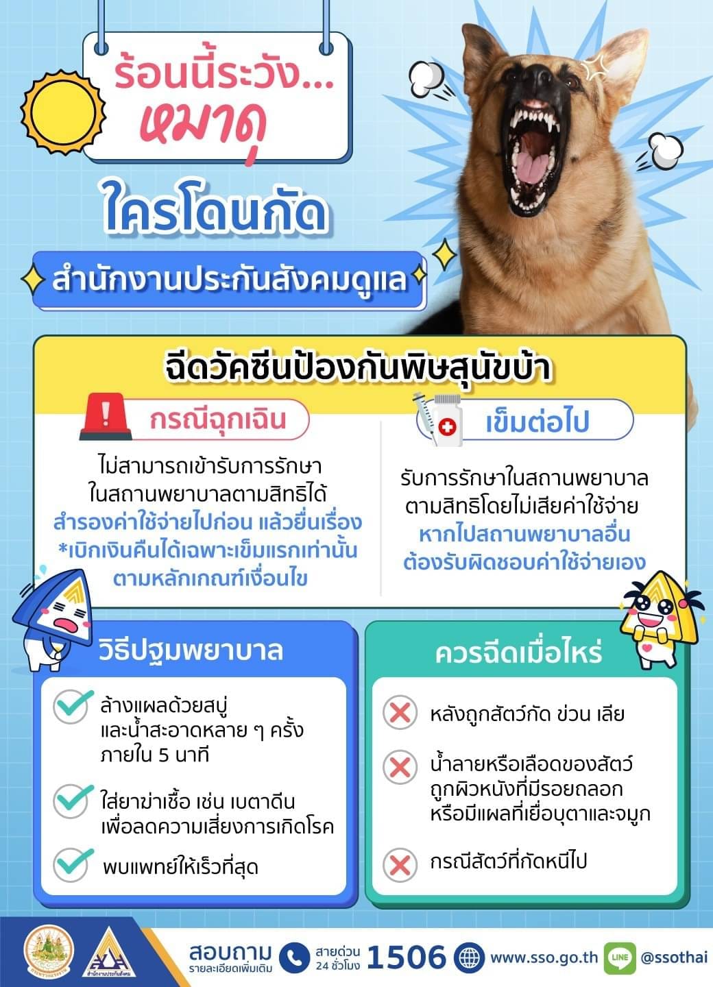 สิทธิประกันสังคม ฉีดวัคซีน โรคพิษสุนัขบ้า ฟรี เช็กรายละเอียดได้ที่นี่ สิทธิประกันสังคม ฉีดวัคซีน โรคพิษสุนัขบ้า ฟรี เช็กรายละเอียดได้ที่นี่