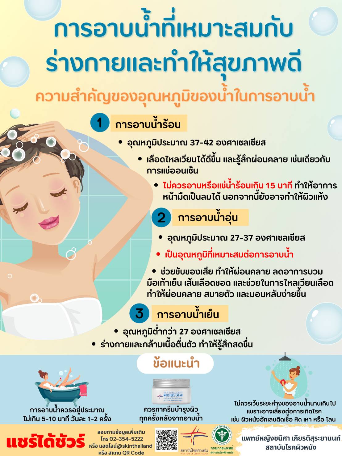 เปิดวิธี “อาบน้ำ” ให้สุขภาพดี ไม่ควรเกินกี่นาที-อุณหภูมิเท่าไร เหมาะสมกับร่างกาย เปิดวิธี “อาบน้ำ” ให้สุขภาพดี ไม่ควรเกินกี่นาที-อุณหภูมิเท่าไร เหมาะสมกับร่างกาย