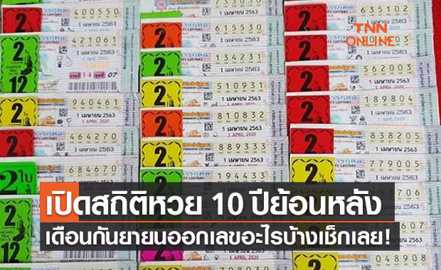 สถิติหวยงวด 1 กันยายน ย้อนหลัง 10ปี