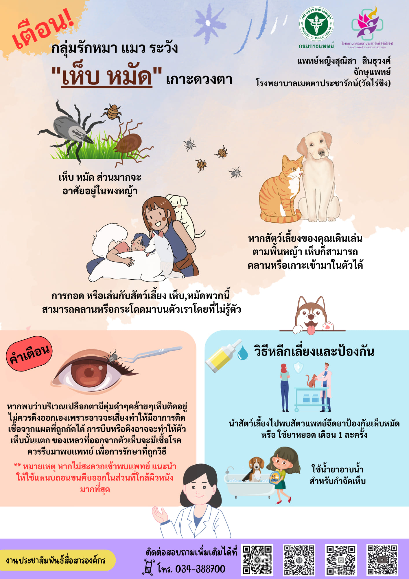 ทาสหมา-ทาสแมวระวัง! “เห็บ-หมัด”เกาะดวงตา ย้ำไม่ควรดึงออกเอง