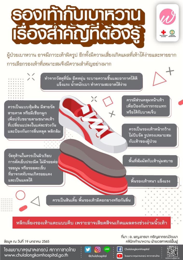 แพทย์แนะวิธีเลือกรองเท้า สำหรับผู้ป่วยโรคเบาหวาน แพทย์แนะวิธีเลือกรองเท้า สำหรับผู้ป่วยโรคเบาหวาน
