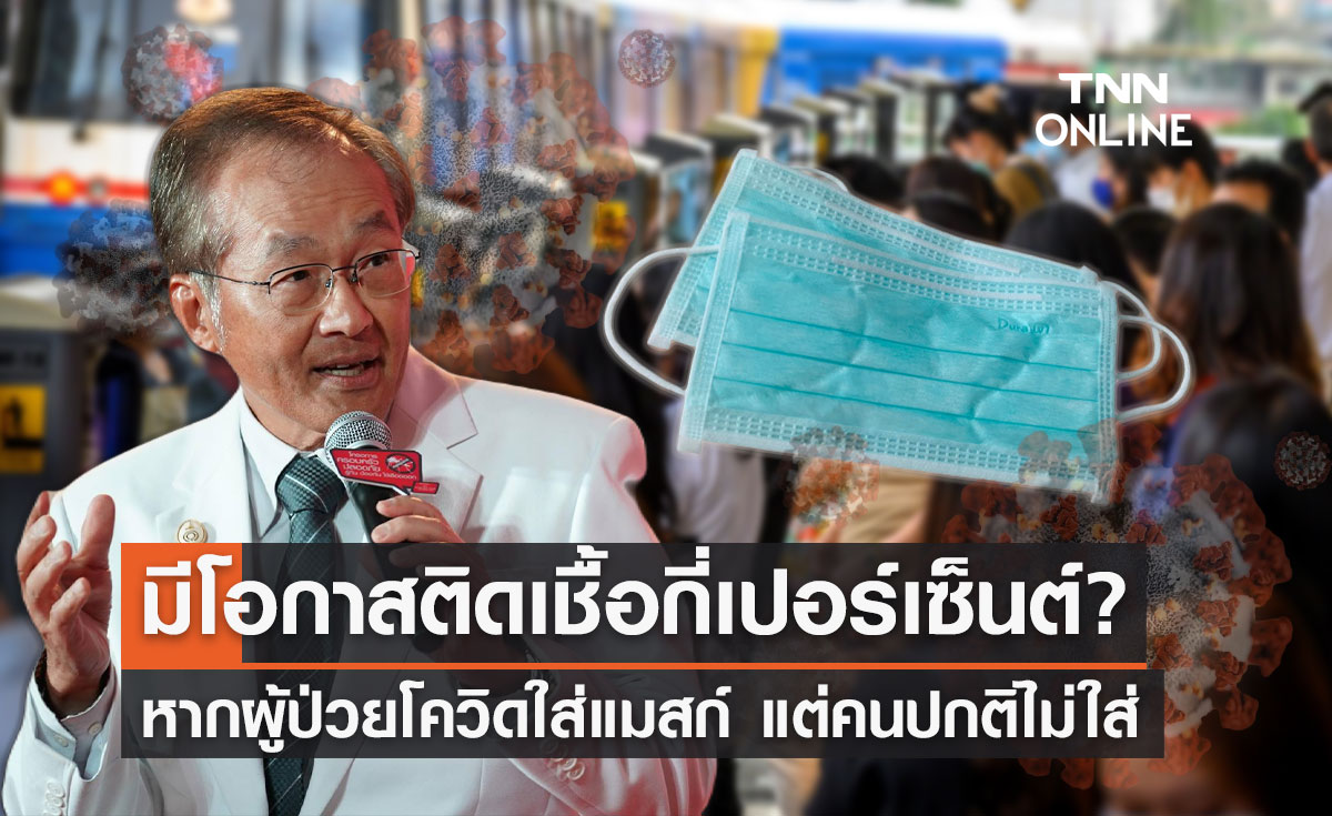 "หน้ากากอนามัย" ผู้ป่วยโควิดใส่แมสก์ คนปกติไม่ใส่ มีโอกาสติดเชื้อกี่เปอร์เซ็นต์?