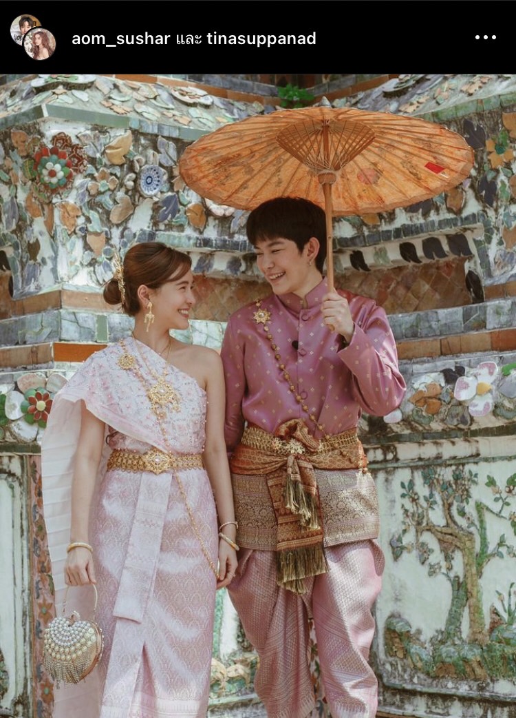 คู่จิ้นในตำนานคืนชีพ ออม สุชาร์ ควงแขน ติ๊นา ศุภนาฏ เที่ยววัด