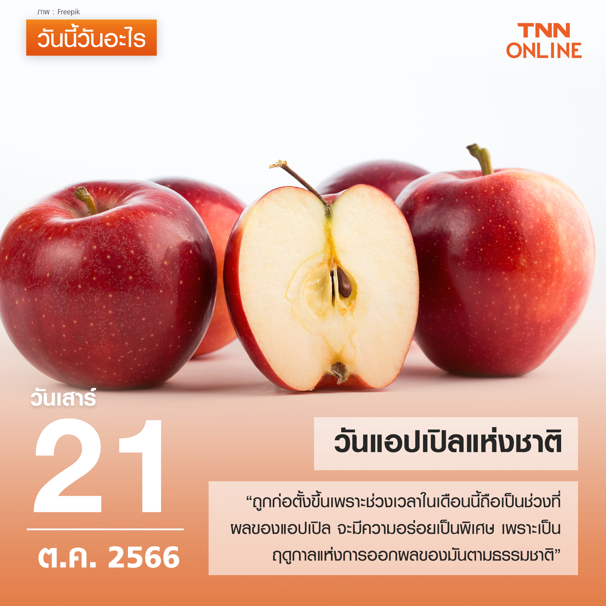 วันนี้วันอะไร 21 ตุลาคม ตรงกับ “วันแอปเปิลแห่งชาติ” วันนี้วันอะไร 21 ตุลาคม ตรงกับ “วันแอปเปิลแห่งชาติ”