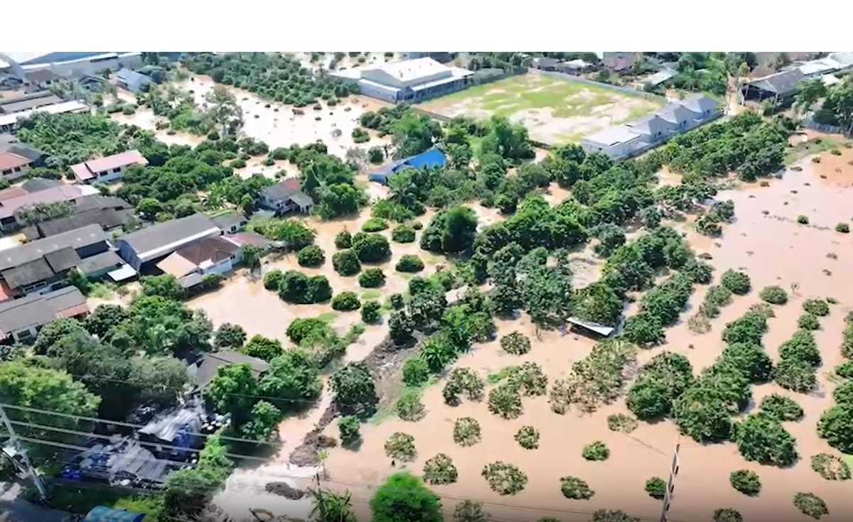 น้ำปิงล้นท่วมหมู่บ้านจัดสรร ที่ จ.ลำพูน น้ำปิงล้นท่วมหมู่บ้านจัดสรร ที่ จ.ลำพูน