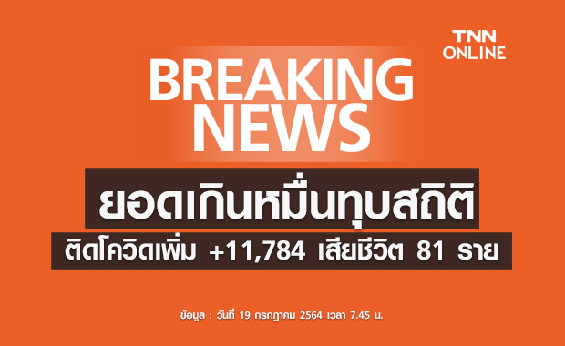 ยอดเกินหมื่นทุบสถิติ! วันนี้พบผู้ติดเชื้อรายใหม่ 11,784 ราย เสียชีวิต 81 ราย
