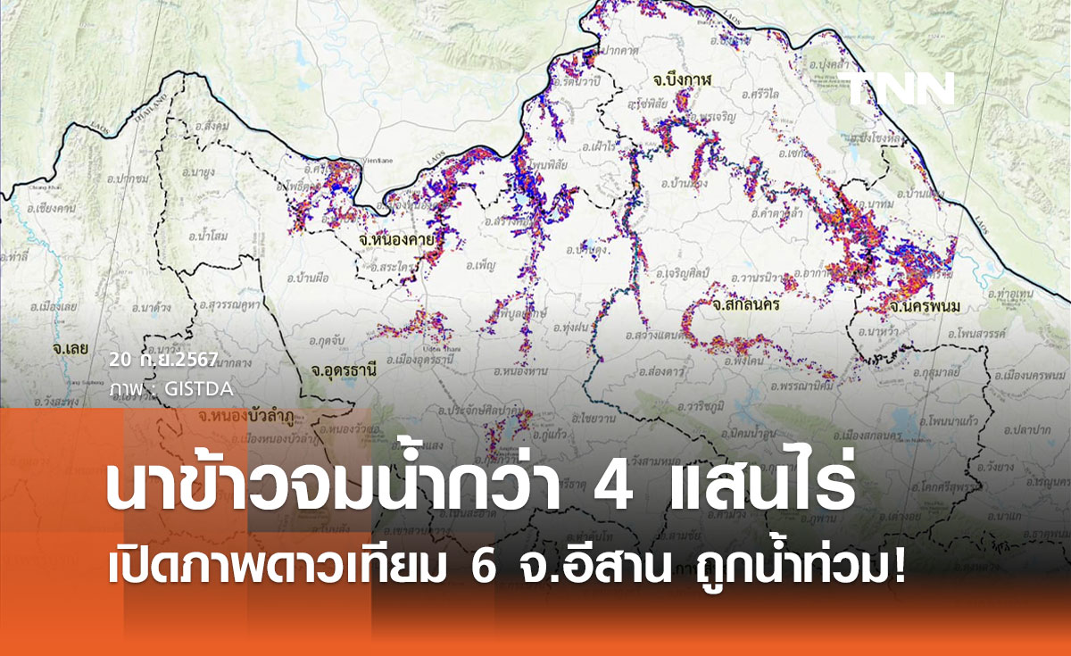 น้ำท่วมหนัก!  6 จังหวัดอีสานอ่วม "พื้นที่ปลูกข้าว" จมน้ำกว่า 4 แสนไร่