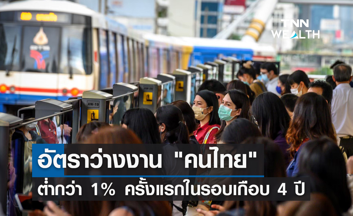 อัตราว่างงานของคนไทย ต่ำกว่า 1% ครั้งแรกในรอบเกือบ 4 ปี