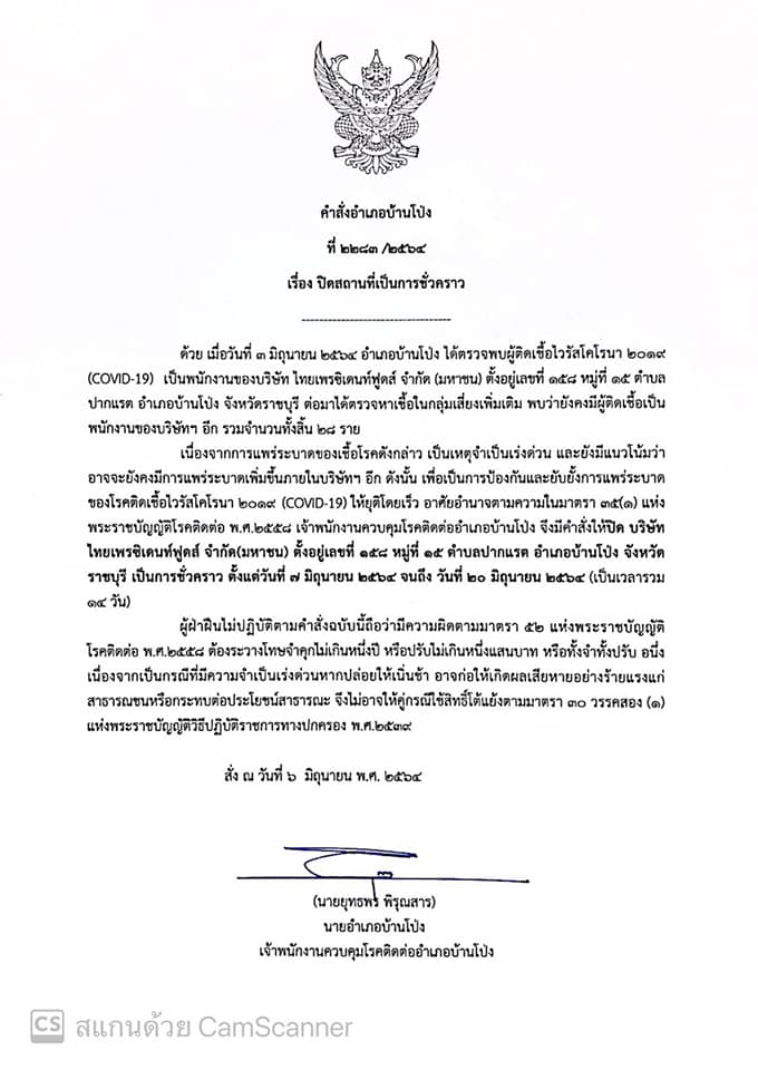 ราชบุรีผวา!สั่งปิด 'รง.บะหมี่กึ่งสำเร็จรูปชื่อดัง' หลังพนง.ติดโควิดกว่า 28 ราย ราชบุรีผวา!สั่งปิด 'รง.บะหมี่กึ่งสำเร็จรูปชื่อดัง' หลังพนง.ติดโควิดกว่า 28 ราย