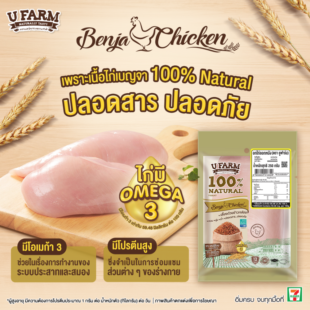ไก่เบญจา เสริมโอเมก้า-3 เพื่อสุขภาพที่ดี กินแล้วดีต่อใจ ไก่เบญจา เสริมโอเมก้า-3 เพื่อสุขภาพที่ดี กินแล้วดีต่อใจ