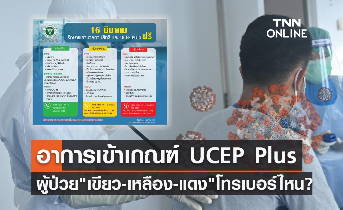 UCEP Plus เริ่มวันนี้! เปิดอาการเข้าเกณฑ์ ผู้ป่วยสีเขียว-เหลือง-แดงต้องโทรเบอร์ไหน
