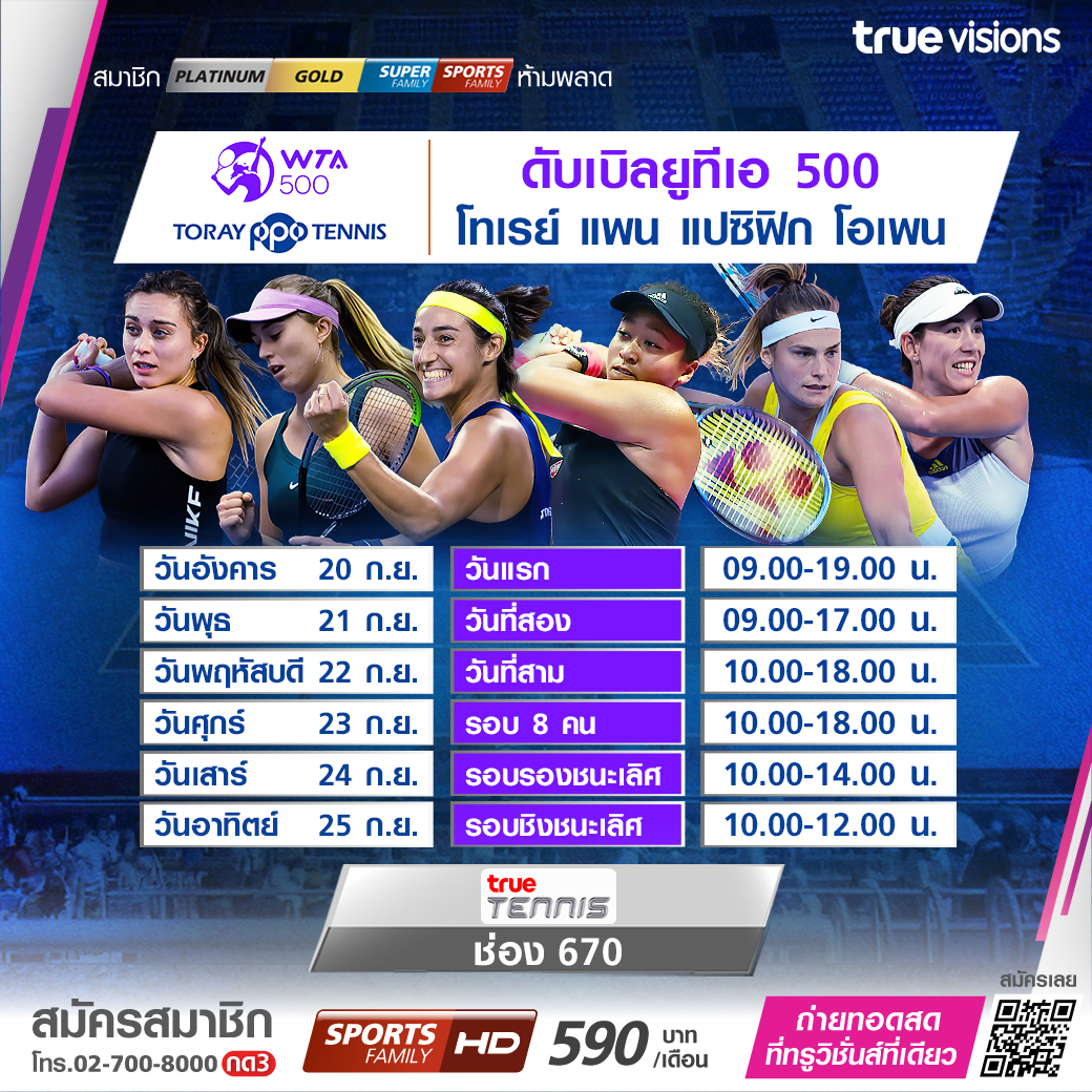 โปรแกรมถ่ายทอดสดกีฬาสุดสัปดาห์ (23-25 ก.ย. 65) จากทรูวิชั่นส์ โปรแกรมถ่ายทอดสดกีฬาสุดสัปดาห์ (23-25 ก.ย. 65) จากทรูวิชั่นส์