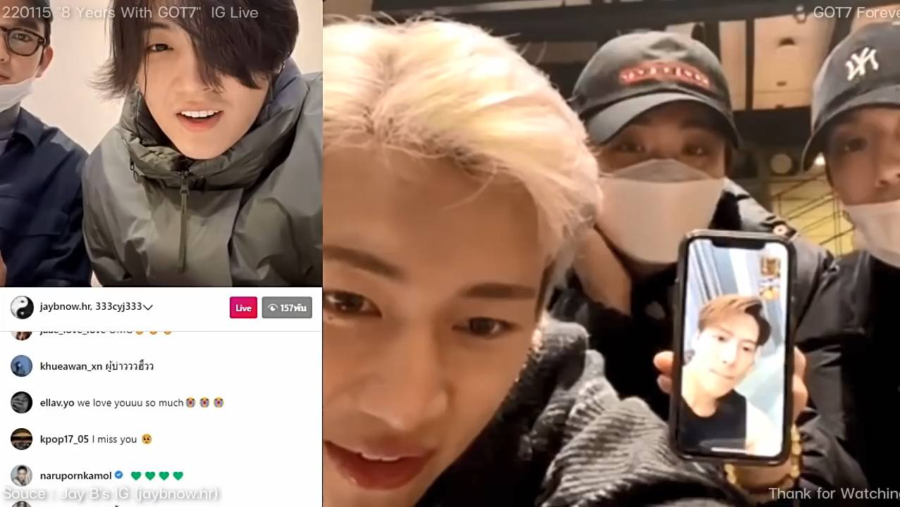 สมาชิกวง GOT7 ทั้ง 7 คนรวมตัวกันพูดคุยผ่าน IG Live ฉลองเดบิวต์ครบรอบ 8 ปี (มีคลิป) สมาชิกวง GOT7 ทั้ง 7 คนรวมตัวกันพูดคุยผ่าน IG Live ฉลองเดบิวต์ครบรอบ 8 ปี (มีคลิป)