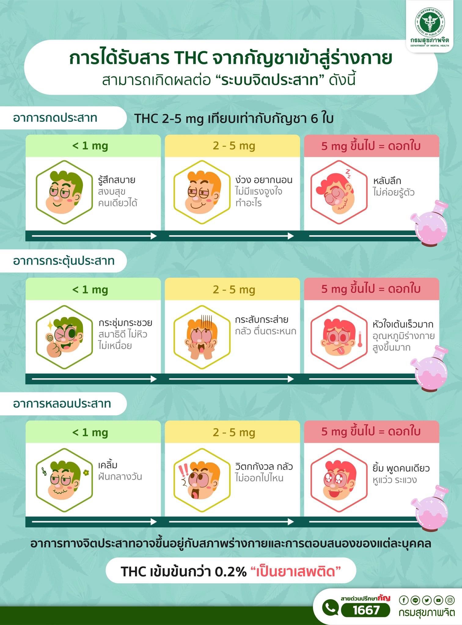 ไม่อยากหลอนต้องอ่าน! รับสาร THC จาก ‘ใช้กัญชา’ เท่าใดถึงมีผลต่อจิตประสาท ไม่อยากหลอนต้องอ่าน! รับสาร THC จาก ‘ใช้กัญชา’ เท่าใดถึงมีผลต่อจิตประสาท