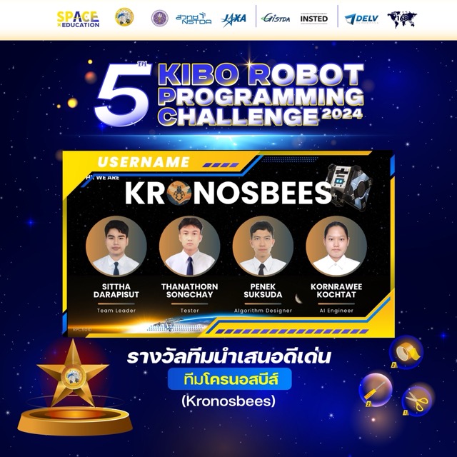 สวทช. ประกาศผลเขียนโปรแกรมควบคุมหุ่นยนต์ ทีมแอสโทรนัตคว้ารางวัลชนะเลิศ เตรียมเป็นตัวแทนประเทศไทยแข่งขันระดับนานาชาติ
