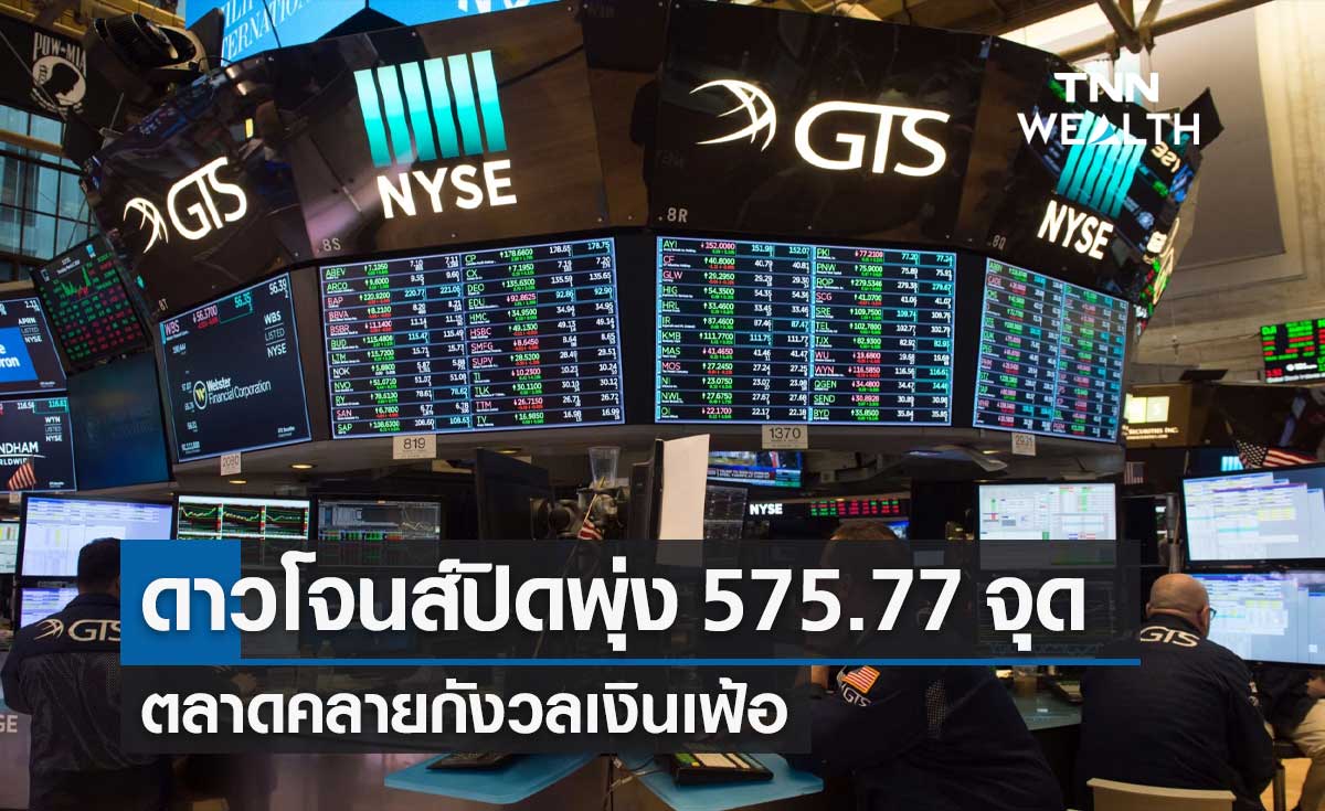 หุ้นวันนี้ดาวโจนส์ 28 พ.ค.65 ปิดบวก 575.77 จุด ตลาดคลายกังวลเงินเฟ้อ