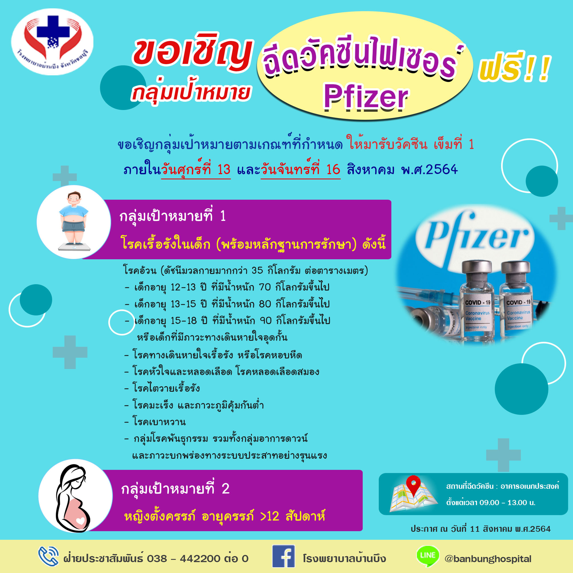เช็กด่วน! รวมโรงพยาบาล เปิดให้ประชาชนฉีดวัคซีนไฟเซอร์ มีที่ไหนบ้าง