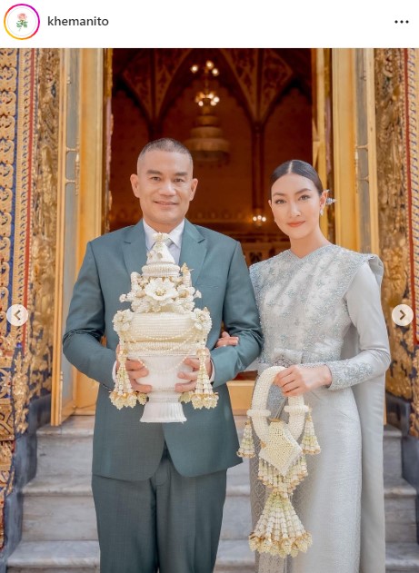 ว่าที่บ่าวสาว แพนเค้ก-พี่หมี เข้าเฝ้าสมเด็จพระสังฆราช เพื่อขอรับประทานน้ำพุทธมนต์ เนื่องในวันมงคลสมรส