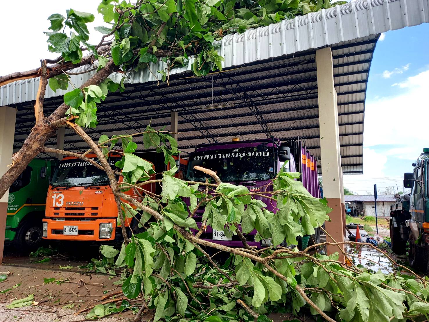 พายุพัดถล่ม จ.เลย! จวนผู้ว่าฯบ้านรือน ตลาด เสียหาย