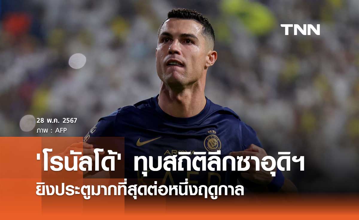 'โรนัลโด้' ทุบสถิติลีกซาอุดิฯ ยิงประตูมากที่สุดต่อหนึ่งฤดูกาล