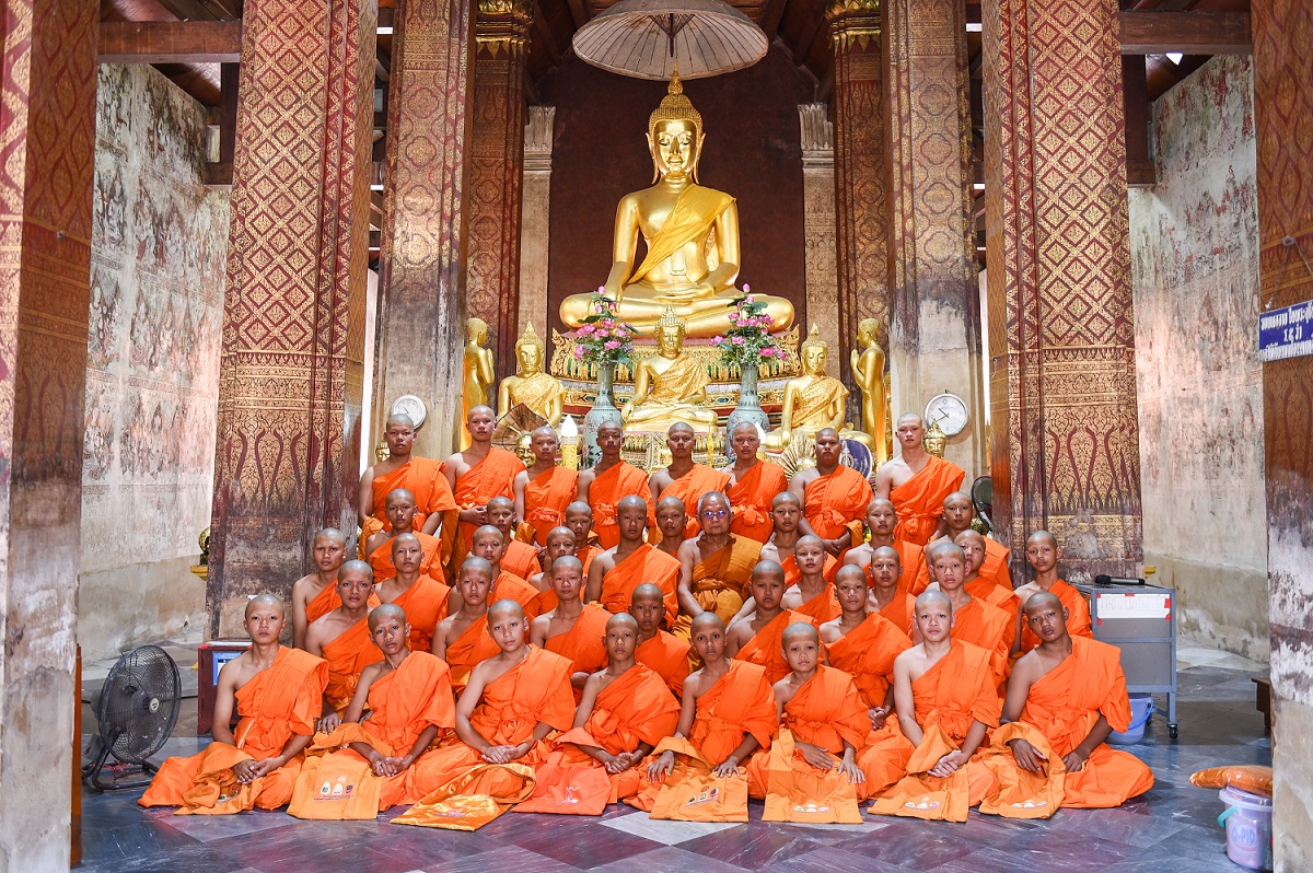 เครือซีพี - มูลนิธิเจริญโภคภัณฑ์พัฒนาชีวิตชนบท จัดบรรพชาสามเณรถวายเป็นพระราชกุศลแด่ สมเด็จพระกนิษฐาธิราชเจ้าฯ