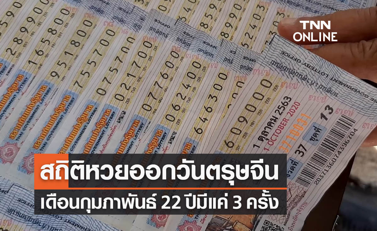 สถิติหวยออกวันตรุษจีน เดือนกุมภาพันธ์ 22 ปี มี 3 ครั้ง 
