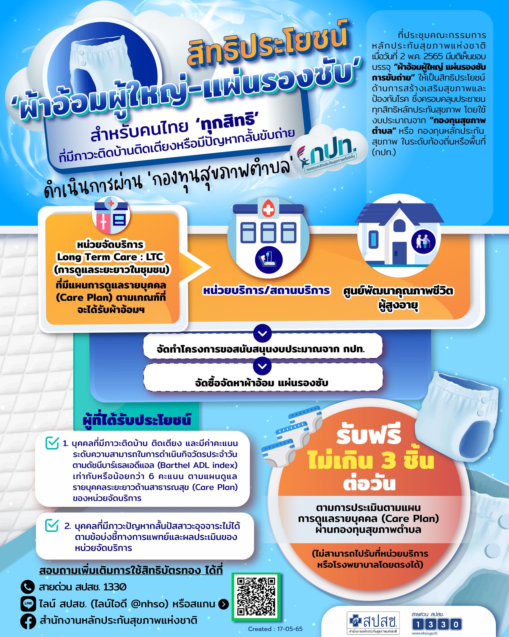 สิทธิประโยชน์ ผ้าอ้อมผู้ใหญ่-แผ่นรองซับ สำหรับคนไทยทุกสิทธิ!