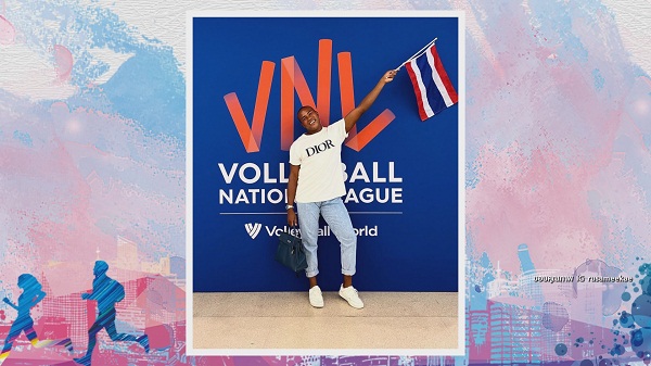 “รัศมีแข” เชียร์ติดขอบสนามวอลเลย์บอลหญิงไทยใน VNL   (มีคลิป)
