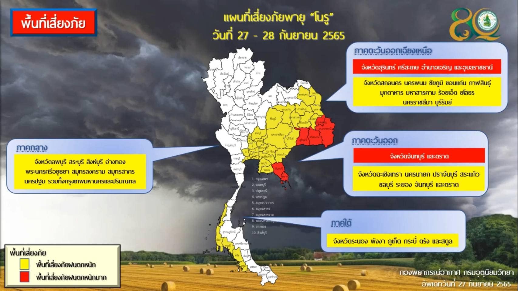 ‘พายุโนรู ‘ 5 จังหวัดเช็กด่วน! ได้รับผลกระทบ ‘ฝนตกหนักระดับสีแดง’ วันที่ 28 ก.ย. ‘พายุโนรู ‘ 5 จังหวัดเช็กด่วน! ได้รับผลกระทบ ‘ฝนตกหนักระดับสีแดง’ วันที่ 28 ก.ย.