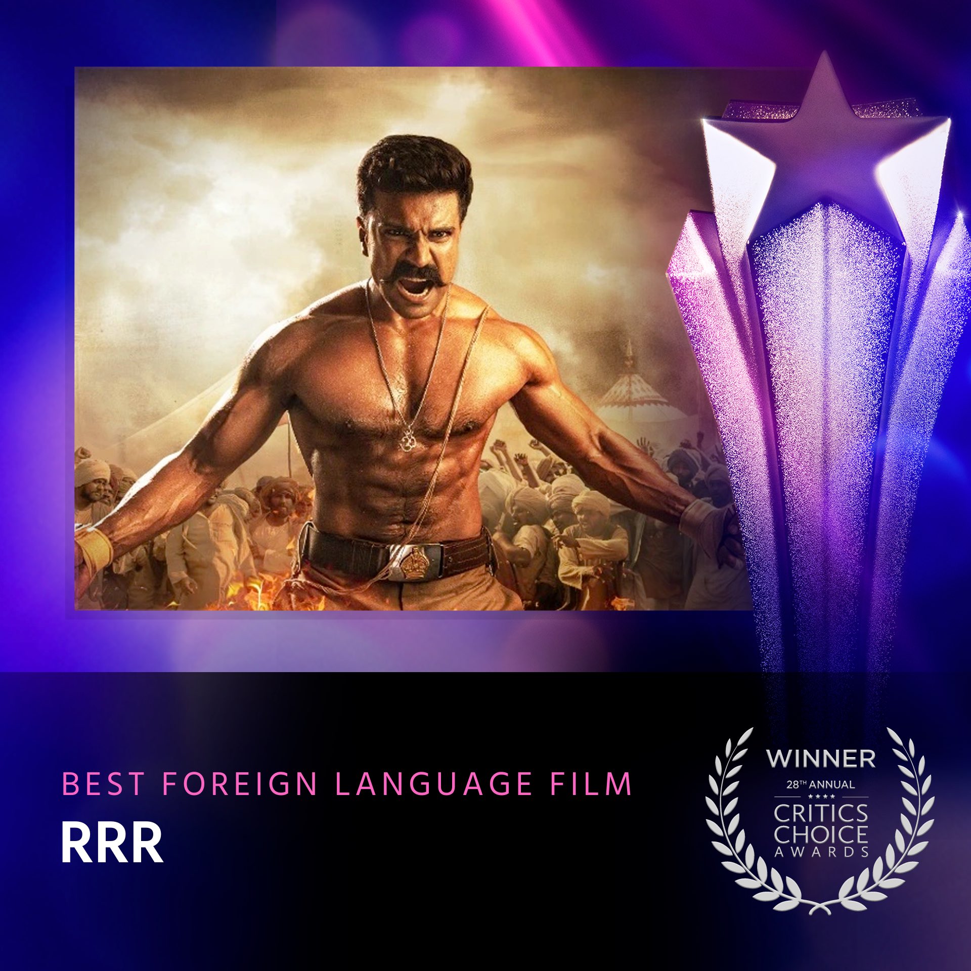 หนังอินเดียผงาด!! RRR คว้ารางวัลหนังภาษาต่างประเทศ-เพลงยอดเยี่ยม เวที Critics’ Choice Awards หนังอินเดียผงาด!! RRR คว้ารางวัลหนังภาษาต่างประเทศ-เพลงยอดเยี่ยม เวที Critics’ Choice Awards