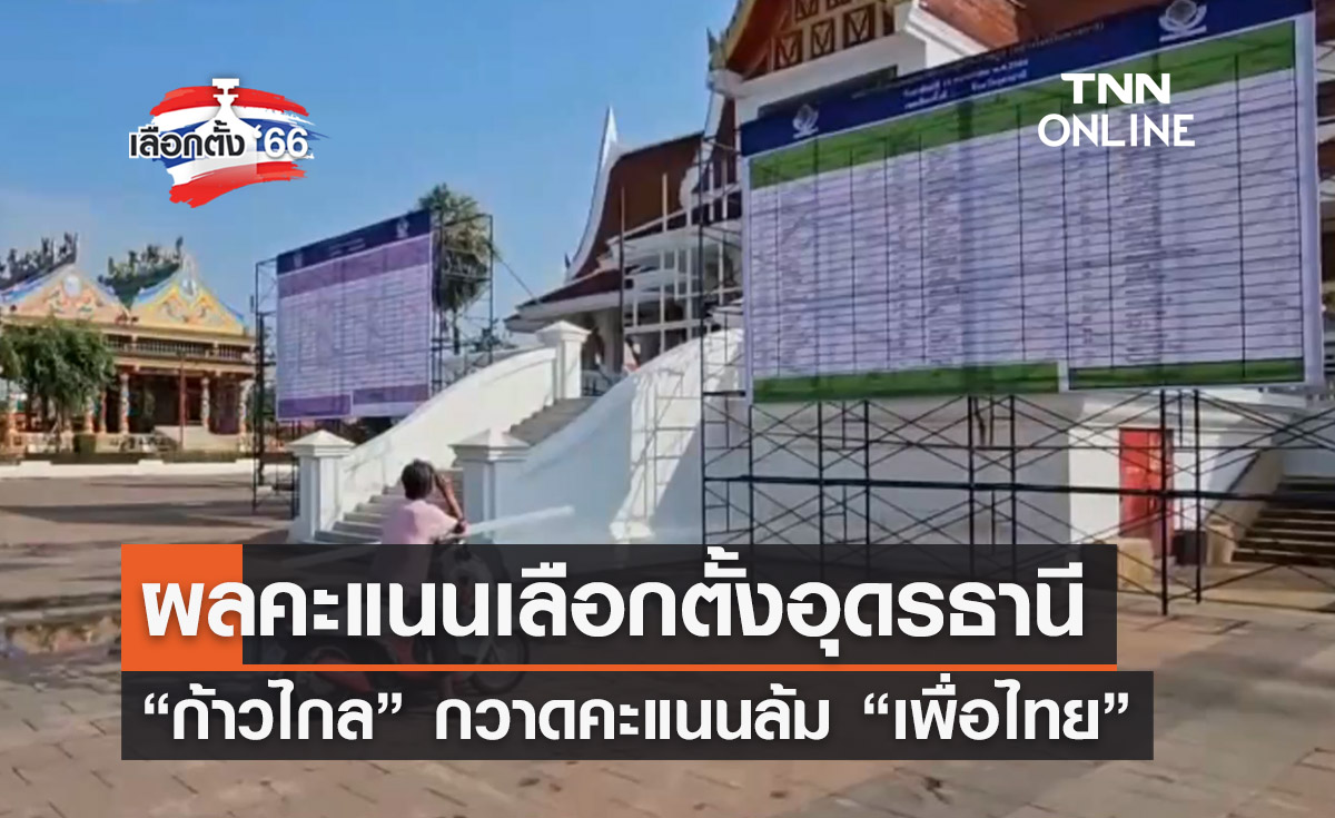 เลือกตั้ง 2566 ผลคะแนนไม่เป็นทางการอุดรธานี “ก้าวไกล” กวาดคะแนนล้ม “เพื่อไทย”