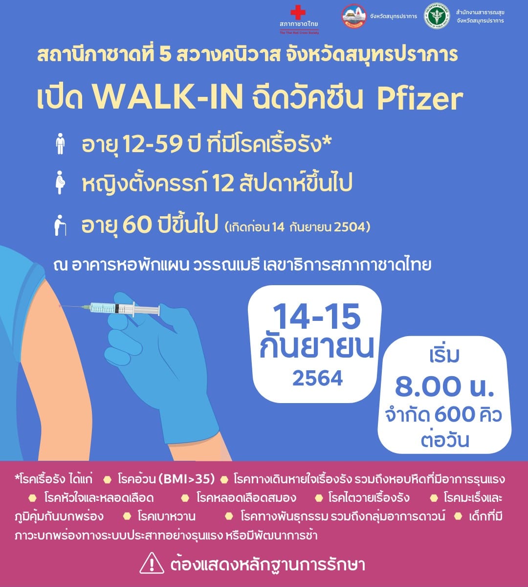 รวมจุด walk in ฉีดวัคซีนไฟเซอร์ ที่ไหนเปิดให้บริการเช็กเลยที่นี่ 