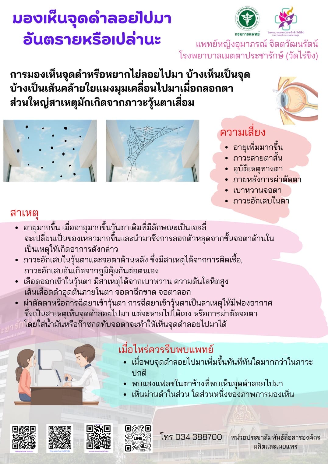 อันตรายหรือไม่? หากมีอาการ มองเห็นจุดดำ หรือ หยากไย่เวลามองท้องฟ้า อันตรายหรือไม่? หากมีอาการ มองเห็นจุดดำ หรือ หยากไย่เวลามองท้องฟ้า