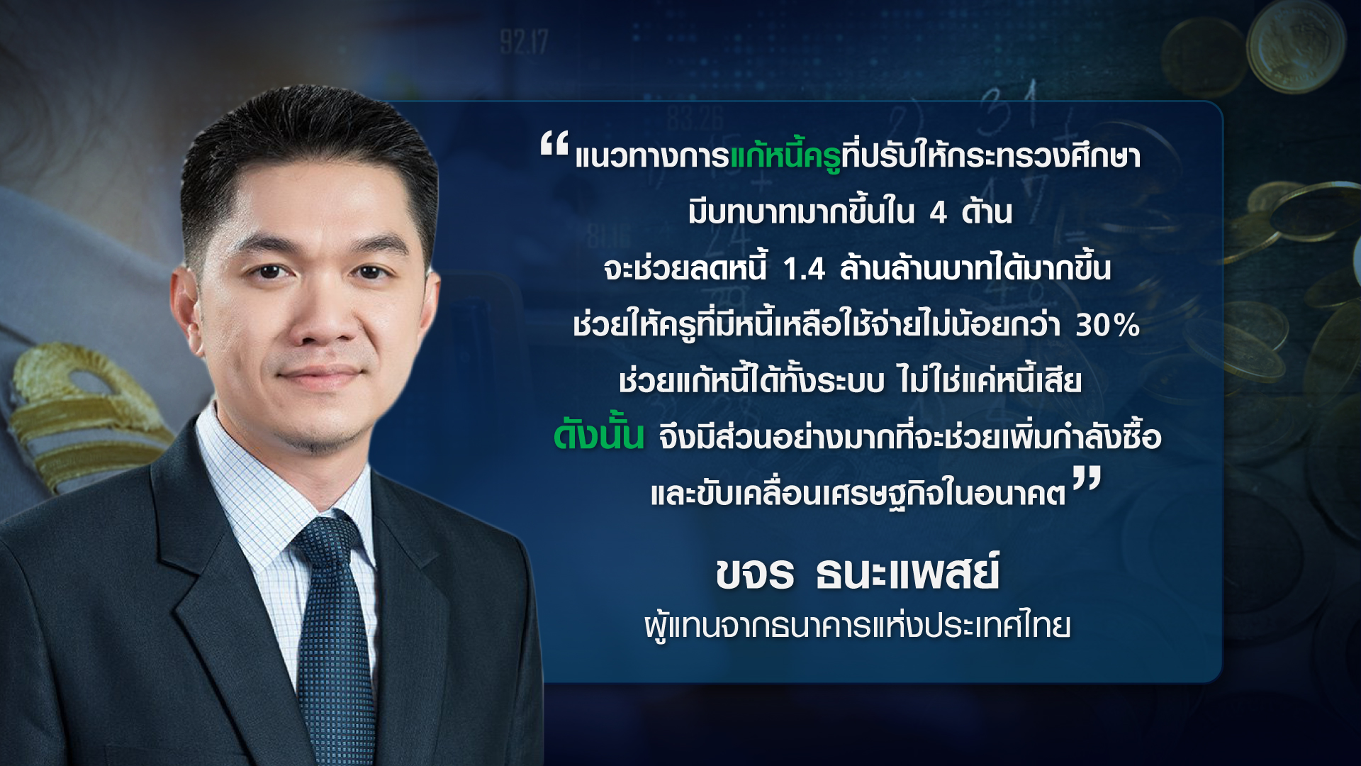แก้หนี้ครู ผลต่อเสถียรภาพเศรษฐกิจไทย | TNN WEALTH 15-02-65