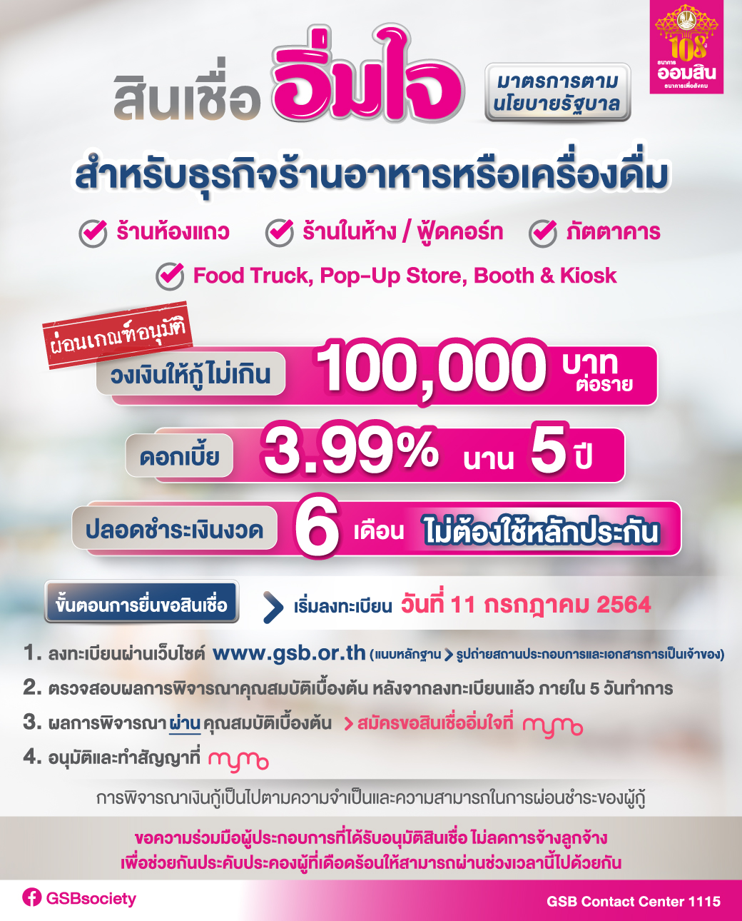 เปิดขั้นตอนลงทะเบียน ‘สินเชื่ออิ่มใจ’ แบงก์ออมสินวงเงินกู้ 1 แสนบาท