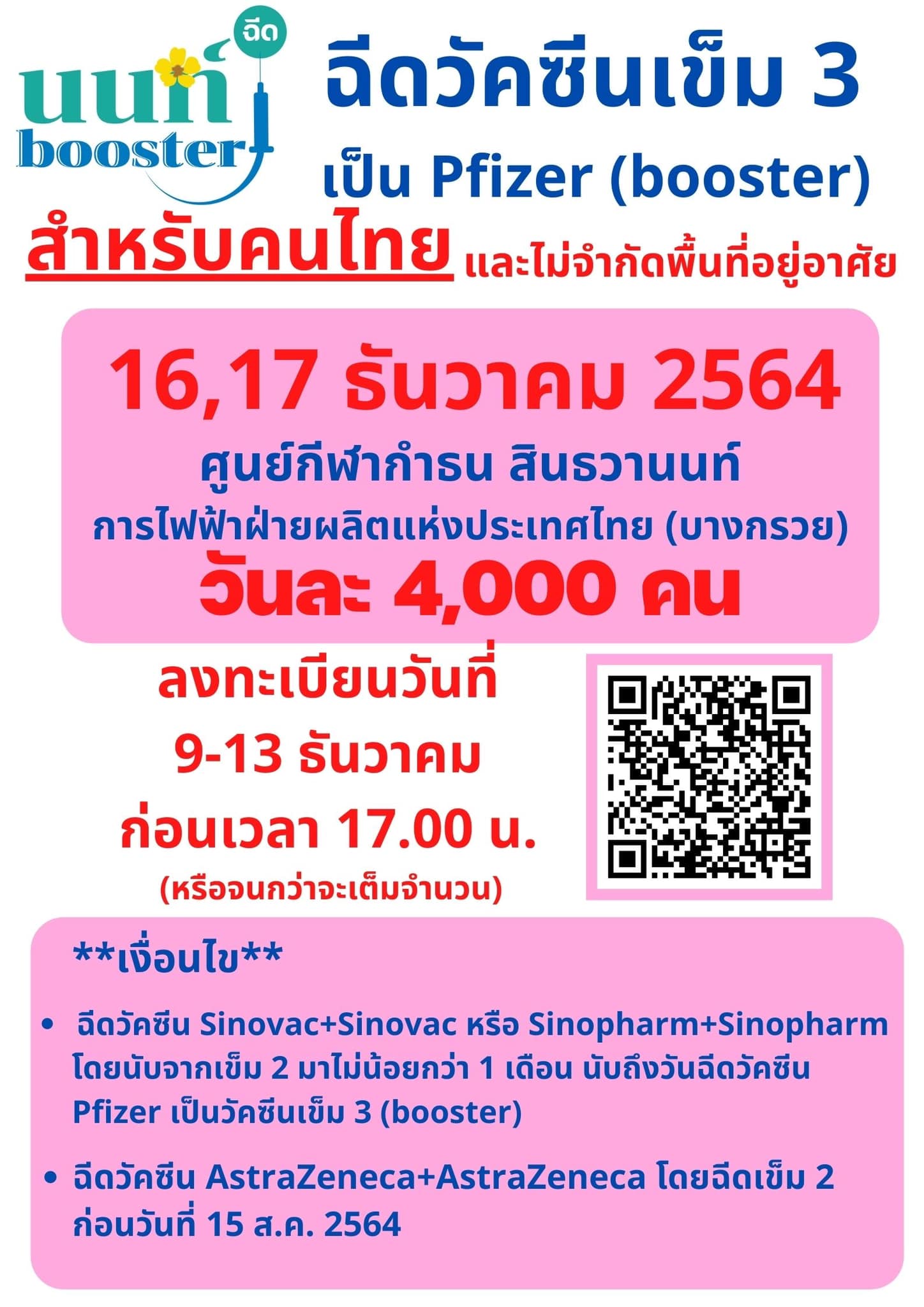 เปิดลงทะเบียนฉีดวัคซีนไฟเซอร์เข็ม 3 สำหรับคนเคยฉีดซิโนแวค-ซิโนฟาร์ม-แอสตร้าฯ เปิดลงทะเบียนฉีดวัคซีนไฟเซอร์เข็ม 3 สำหรับคนเคยฉีดซิโนแวค-ซิโนฟาร์ม-แอสตร้าฯ