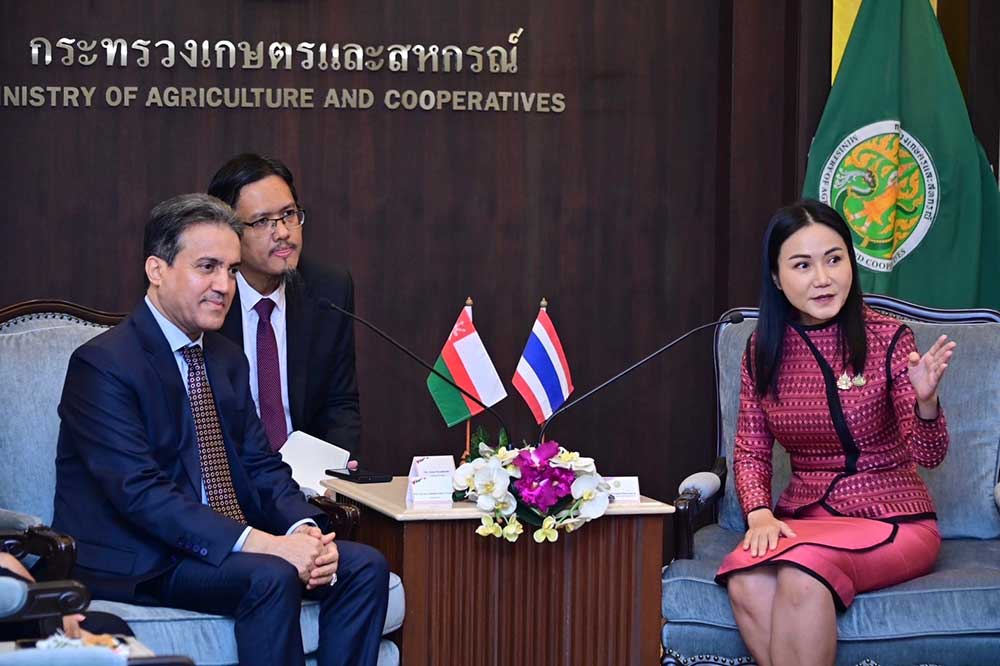 รมว.เกษตรฯ สานสัมพันธ์ทางการทูตโอมาน ส่งเสริมความร่วมมือเกษตรและประมง รมว.เกษตรฯ สานสัมพันธ์ทางการทูตโอมาน ส่งเสริมความร่วมมือเกษตรและประมง