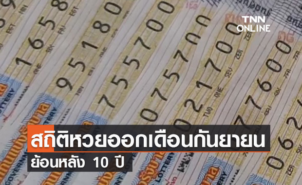 สถิติหวยออกเดือนกันยายน ย้อนหลัง 10ปี