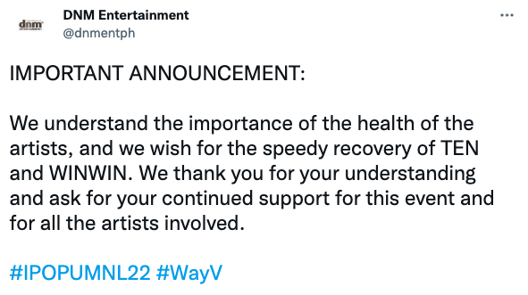 แฟนๆ ห่วงใย!! ‘เตนล์ ชิตพล - วินวิน WayV’ อดโชว์ที่ฟิลิปปินส์จากปัญหาสุขภาพ