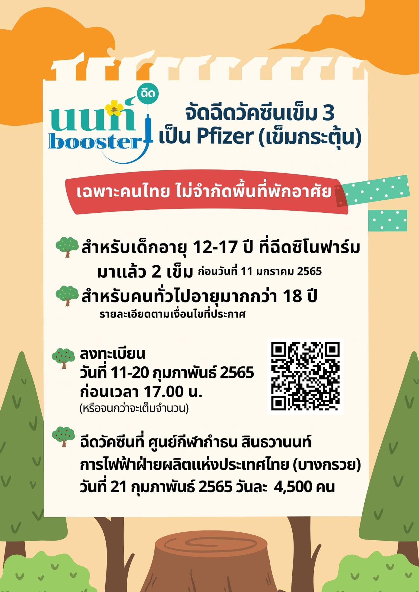 ไฟเซอร์ ฟรี! เปิดให้ลงทะเบียนฉีดวัคซีนโควิดเข็ม 3 ไม่จำกัดพื้นที่พักอาศัย ไฟเซอร์ ฟรี! เปิดให้ลงทะเบียนฉีดวัคซีนโควิดเข็ม 3 ไม่จำกัดพื้นที่พักอาศัย