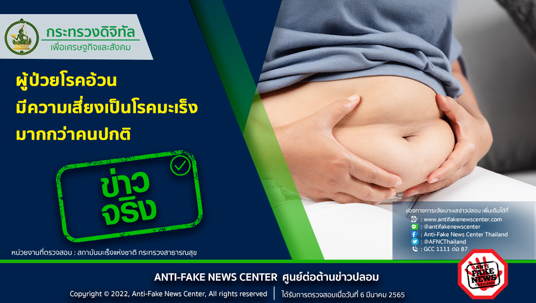 เพราะอะไร? ผู้ป่วยโรคอ้วนมีความเสี่ยงเป็นโรคมะเร็งมากกว่าคนปกติ เพราะอะไร? ผู้ป่วยโรคอ้วนมีความเสี่ยงเป็นโรคมะเร็งมากกว่าคนปกติ