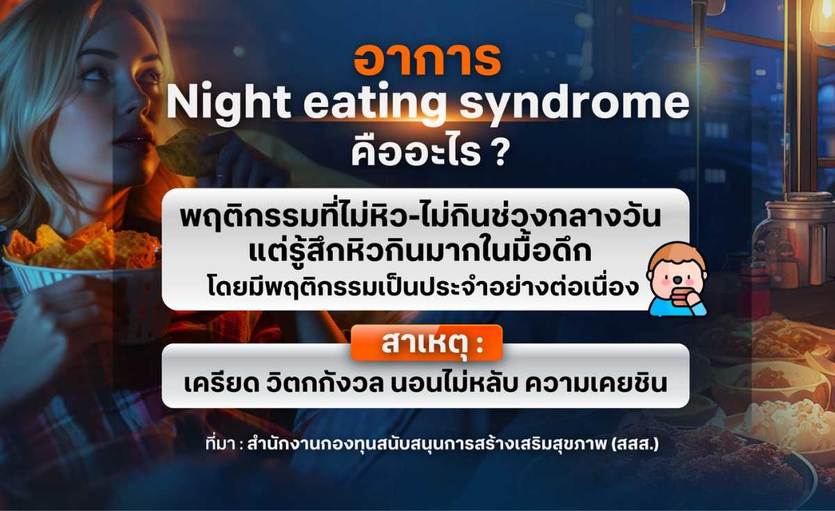 Night eating syndrome กินหนักมื้อดึก เสี่ยงป่วยหลายโรค Night eating syndrome กินหนักมื้อดึก เสี่ยงป่วยหลายโรค