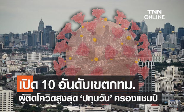 เปิด 10 อันดับเขตกทม.ติดโควิดสูงสุด ‘ปทุมวัน’ ครองแชมป์