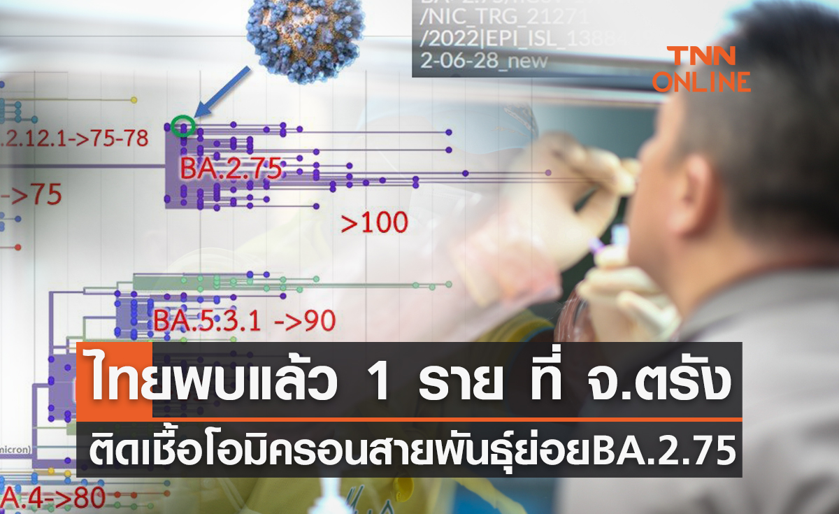 "โอมิครอน BA.2.75" ศูนย์จีโนมฯ ยัน! ไทยพบแล้ว 1 ราย ที่ จ.ตรัง