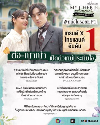 “หนึ่งในร้อย” ทำพระนครสะเทือน “ต่อ - ญาญ่า” ติดเทรนด์ยืนหนึ่งสนั่นโซเชียล “หนึ่งในร้อย” ทำพระนครสะเทือน “ต่อ - ญาญ่า” ติดเทรนด์ยืนหนึ่งสนั่นโซเชียล