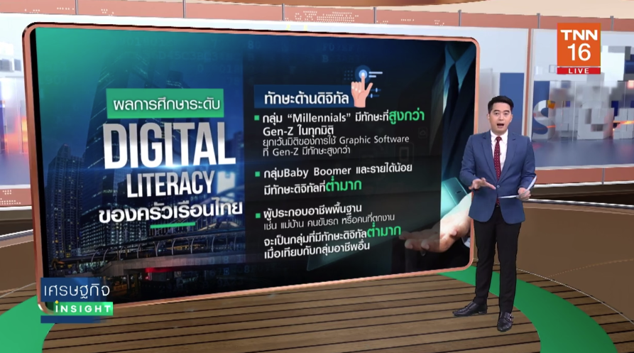 เปิดปัจจัยบ่งชี้ 'ทักษะความรู้ด้านดิจิทัลไทย' ช้ากว่ากว่าประเทศเอเชีย เปิดปัจจัยบ่งชี้ 'ทักษะความรู้ด้านดิจิทัลไทย' ช้ากว่ากว่าประเทศเอเชีย